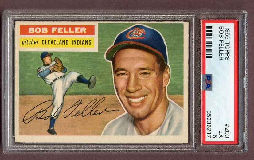 1956 Topps Baseball #200 Bob Feller Indians PSA 5 EX 496641