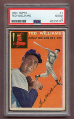 1954 Topps Baseball #001 Ted Williams Red Sox PSA 2 GD 496651
