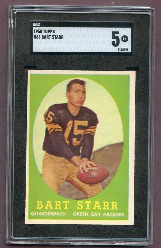1958 Topps Football #066 Bart Starr Packers SGC 5 EX 496664
