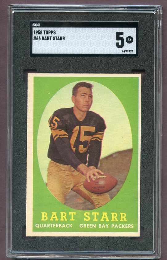 1958 Topps Football #066 Bart Starr Packers SGC 5 EX 496665