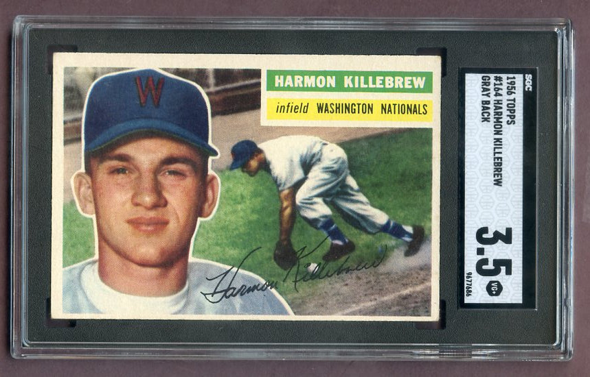 1956 Topps Baseball #164 Harmon Killebrew Senators SGC 3.5 VG+ Gray 496667