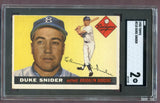 1955 Topps Baseball #210 Duke Snider Dodgers SGC 2 GD 496669