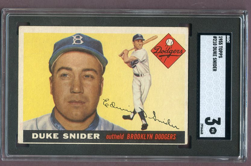 1955 Topps Baseball #210 Duke Snider Dodgers SGC 3 VG 496670
