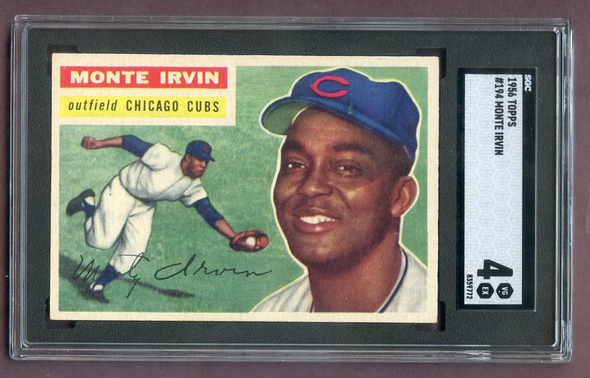 1956 Topps Baseball #194 Monte Irvin Cubs SGC 4 VG-EX 496671