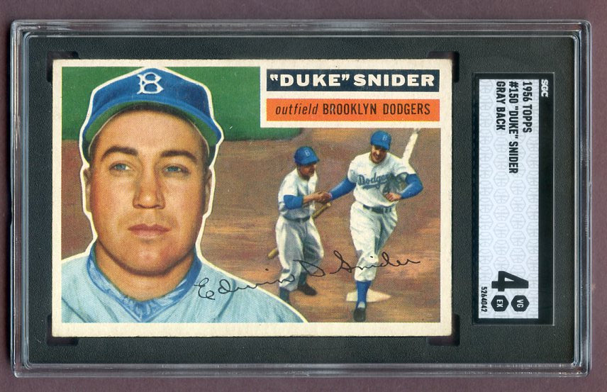 1956 Topps Baseball #150 Duke Snider Dodgers SGC 4 VG-EX Gray 496688