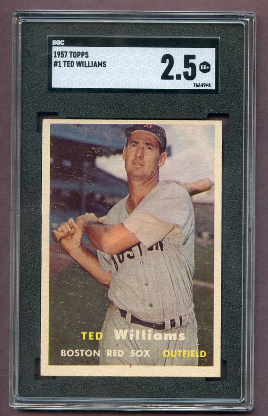 1957 Topps Baseball #001 Ted Williams Red Sox SGC 2.5 GD+ 496703