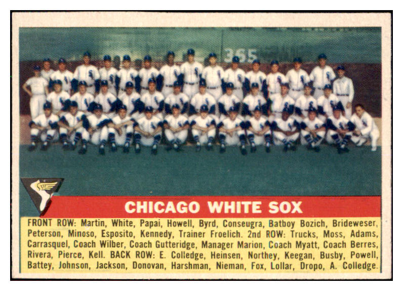 1956 Topps Baseball #188 Chicago White Sox Team NR-MT 496731