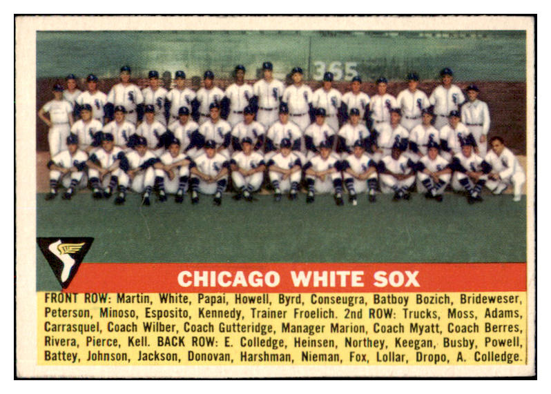 1956 Topps Baseball #188 Chicago White Sox Team EX-MT 496732