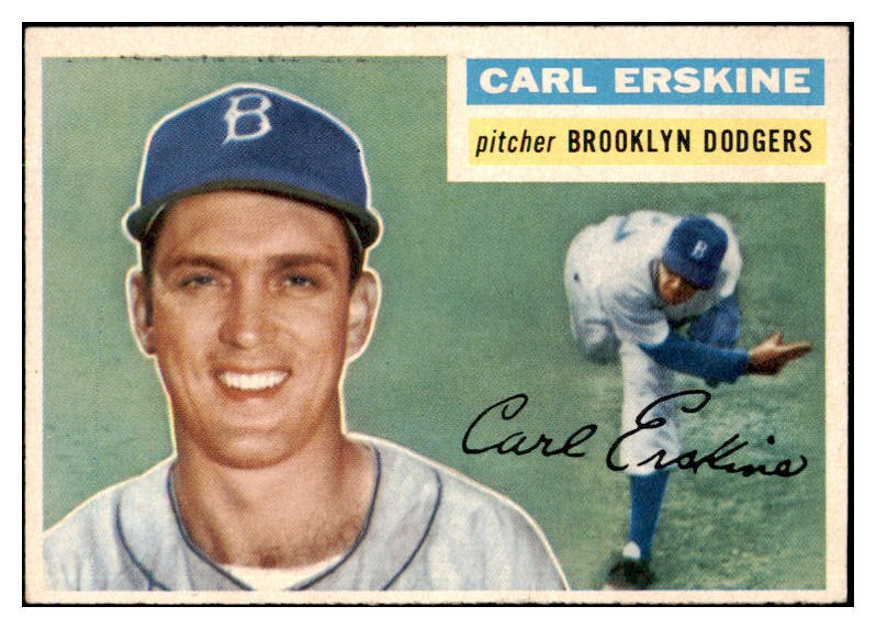 1956 Topps Baseball #233 Carl Erskine Dodgers NR-MT 496785
