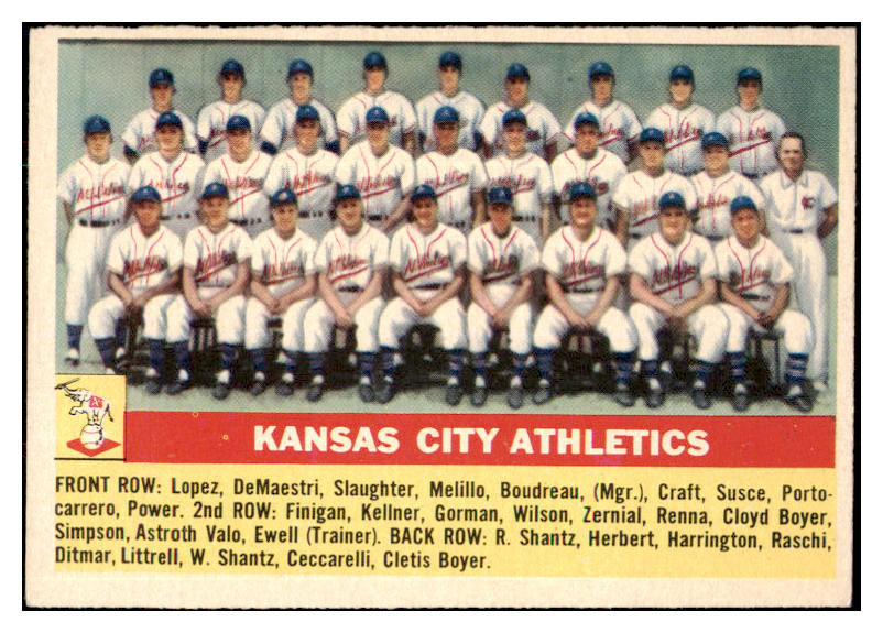 1956 Topps Baseball #236 Kansas City A's Team EX-MT 496789
