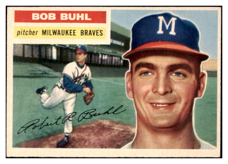 1956 Topps Baseball #244 Bob Buhl Braves NR-MT 496796