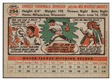 1956 Topps Baseball #294 Ernie Johnson Braves NR-MT 496875