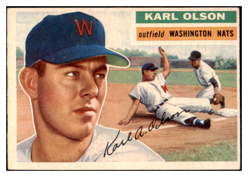 1956 Topps Baseball #322 Karl Olson Senators EX-MT 496925