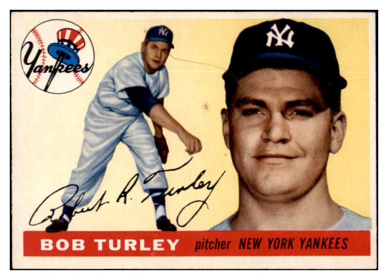 1955 Topps Baseball #038 Bob Turley Yankees EX-MT 497011