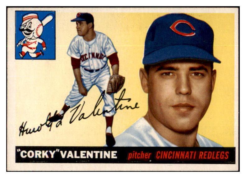 1955 Topps Baseball #044 Corky Valentine Reds EX-MT 497026