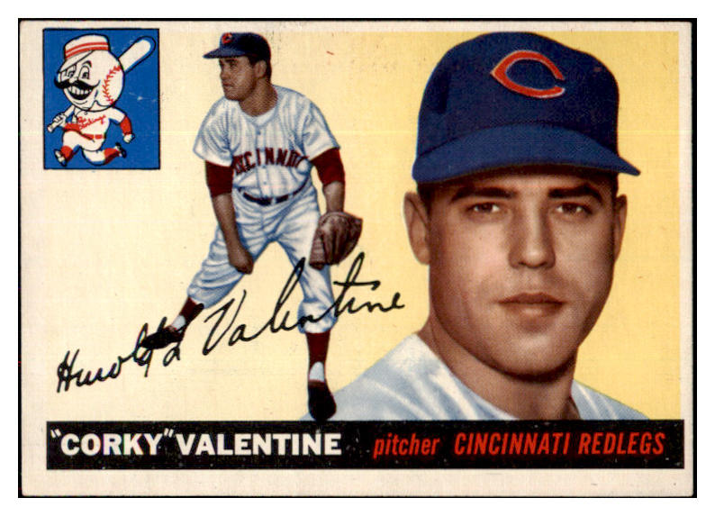 1955 Topps Baseball #044 Corky Valentine Reds EX-MT 497028