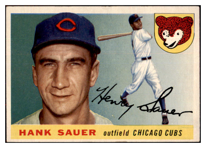 1955 Topps Baseball #045 Hank Sauer Cubs EX-MT 497030