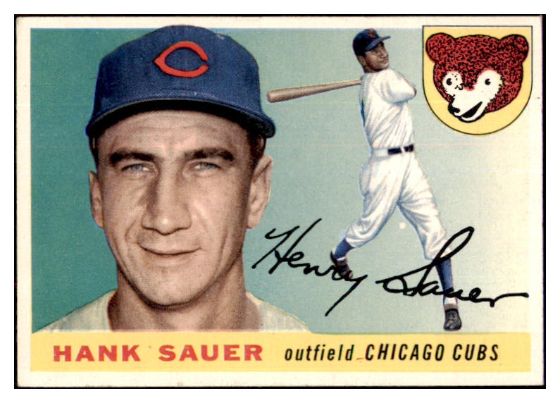 1955 Topps Baseball #045 Hank Sauer Cubs EX-MT 497031
