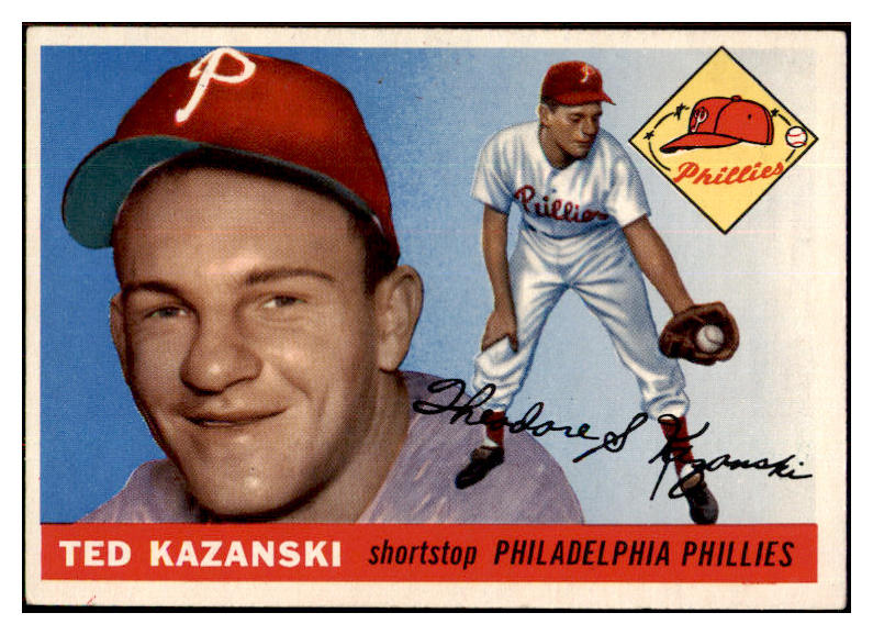 1955 Topps Baseball #046 Ted Kazanski Phillies EX-MT 497033