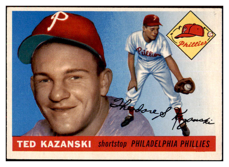 1955 Topps Baseball #046 Ted Kazanski Phillies EX-MT 497034