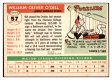 1955 Topps Baseball #057 Billy O'Dell Orioles EX-MT 497048