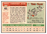 1955 Topps Baseball #061 Spook Jacobs A's NR-MT 497059