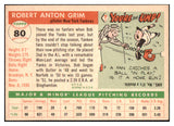 1955 Topps Baseball #080 Bob Grim Yankees NR-MT 497081