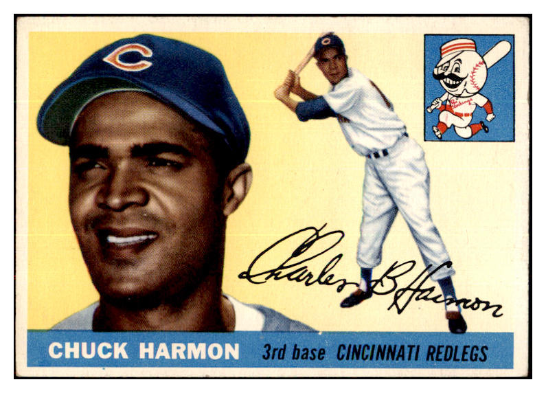 1955 Topps Baseball #082 Chuck Harmon Reds EX-MT 497084