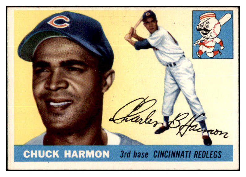 1955 Topps Baseball #082 Chuck Harmon Reds EX-MT 497085