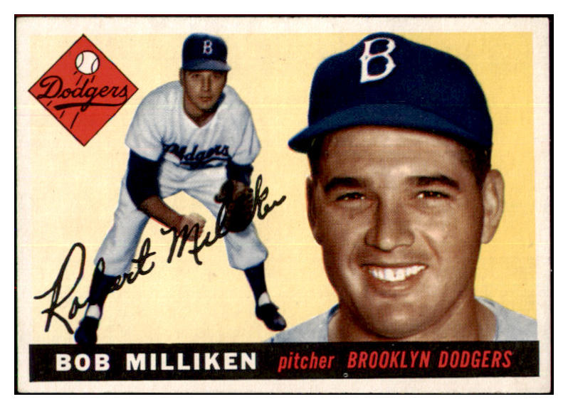 1955 Topps Baseball #111 Bob Milliken Dodgers NR-MT 497143