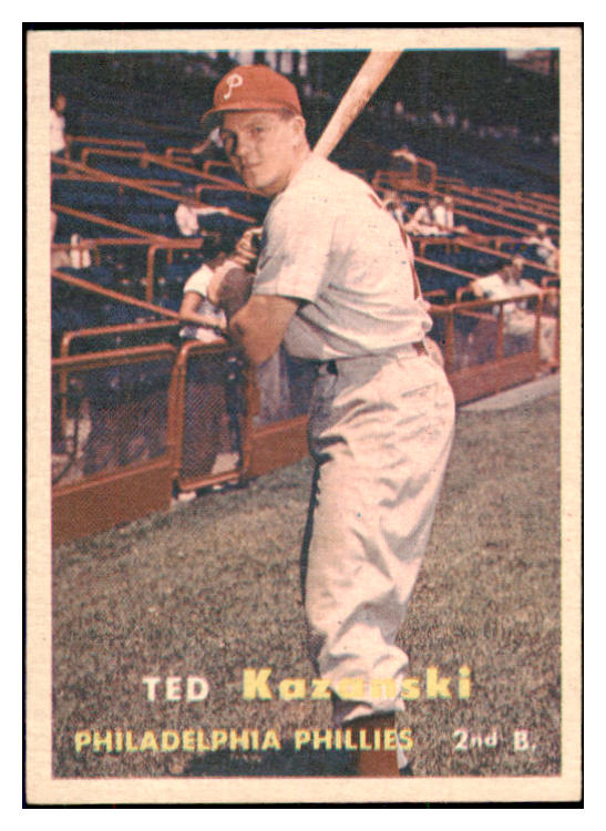 1957 Topps Baseball #027 Ted Kazanski Phillies NR-MT 497263