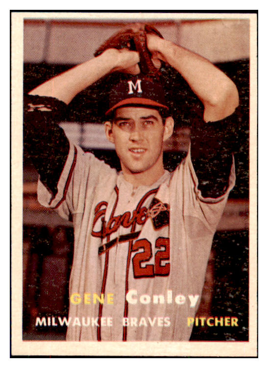1957 Topps Baseball #028 Gene Conley Braves NR-MT 497264