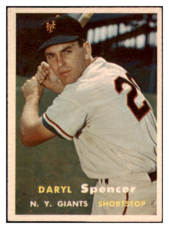 1957 Topps Baseball #049 Daryl Spencer Giants EX-MT 497283