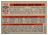 1957 Topps Baseball #171 Boston Red Sox Team EX-MT 497382