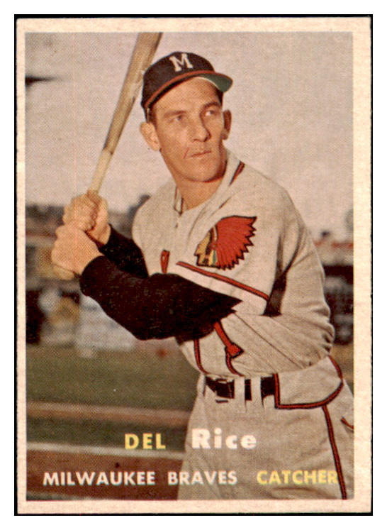1957 Topps Baseball #193 Del Rice Braves EX-MT 497403