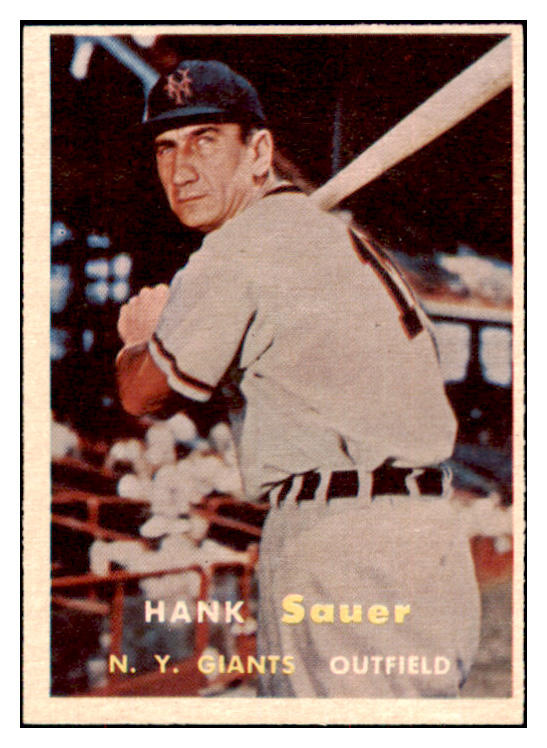 1957 Topps Baseball #197 Hank Sauer Giants NR-MT 497408