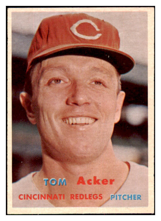 1957 Topps Baseball #219 Tom Acker Reds NR-MT 497419