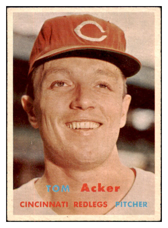 1957 Topps Baseball #219 Tom Acker Reds EX-MT 497420