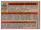 1957 Topps Baseball #275 Cleveland Indians Team EX-MT 497475