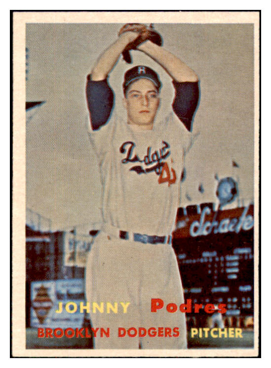 1957 Topps Baseball #277 Johnny Podres Dodgers NR-MT 497476