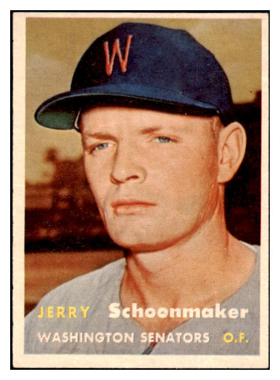 1957 Topps Baseball #334 Jerry Schoonmaker Senators NR-MT 497498
