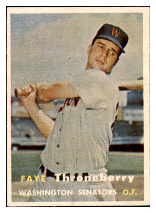 1957 Topps Baseball #356 Faye Throneberry Senators NR-MT 497508