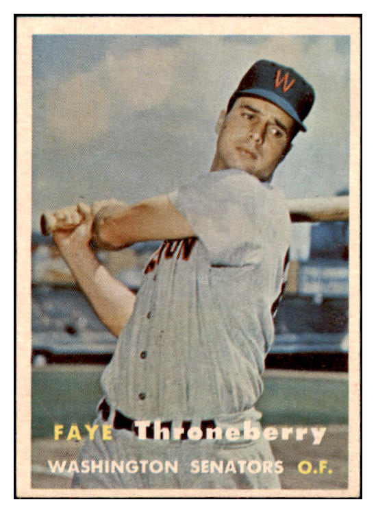 1957 Topps Baseball #356 Faye Throneberry Senators NR-MT 497509