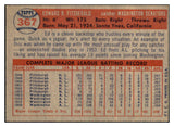 1957 Topps Baseball #367 Ed Fitzgerald Senators EX-MT 497517