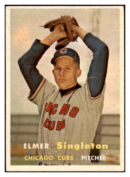 1957 Topps Baseball #378 Elmer Singleton Cubs EX-MT 497523