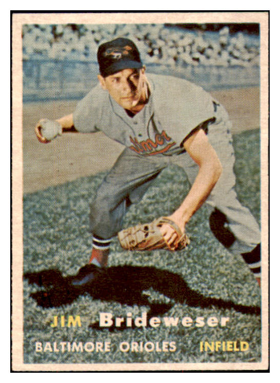 1957 Topps Baseball #382 Jim Brideweser Orioles EX-MT 497530