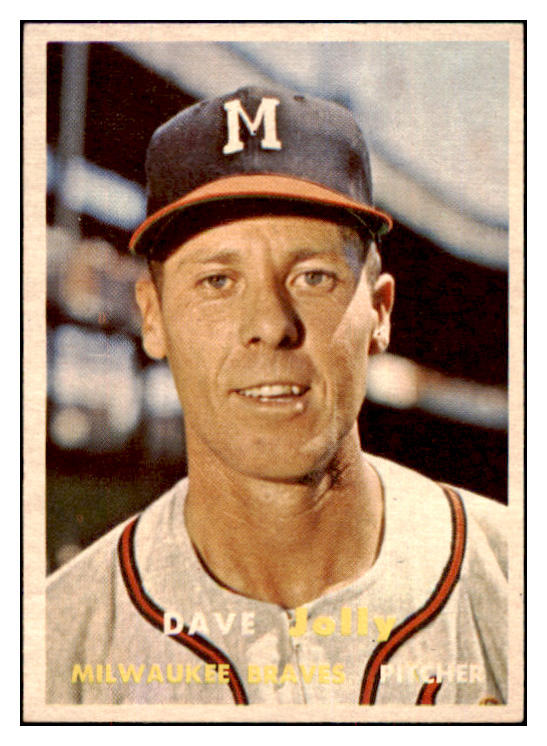 1957 Topps Baseball #389 Dave Jolly Braves EX-MT 497535