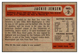 1954 Bowman Baseball #002 Jackie Jensen Red Sox EX-MT 497549