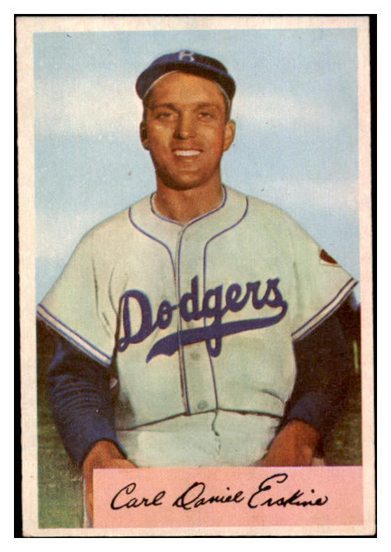 1954 Bowman Baseball #010 Carl Erskine Dodgers NR-MT 497556