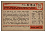1954 Bowman Baseball #011 Sid Gordon Pirates NR-MT 497557